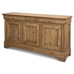 Cole Rustic Lodge Brown Walnut Wood 3 Door Buffet Sideboard|