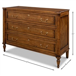 Mari French Country Brown Walnut Dresser|