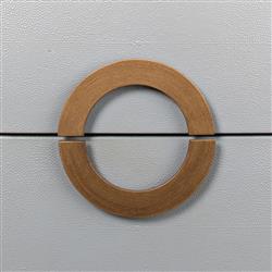 Levi Mid Century Modern Grey Shagreen Leather Brass Accent 8 Drawer Double Dresser|