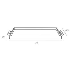 Maxwell Modern Classic Brass Handle Beige Leather Decorative Tray|