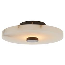 Moers Industrial Loft White Alabaster Bronze Iron Semi Flush Mount|