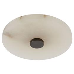 Moers Industrial Loft White Alabaster Bronze Iron Semi Flush Mount|