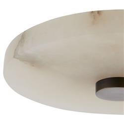 Moers Industrial Loft White Alabaster Bronze Iron Semi Flush Mount|