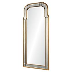 Holiday Hollywood Regency Antique Gold Leaf Frame Arch Wall Mirror|