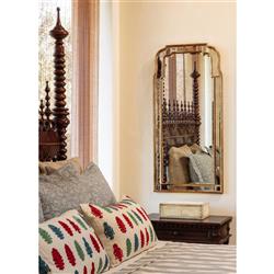 Holiday Hollywood Regency Antique Gold Leaf Frame Arch Wall Mirror|