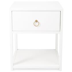 Allura Modern Classic White Wood Side End Table|