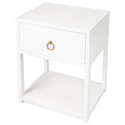 Allura Modern Classic White Wood Side End Table|