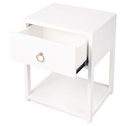 Allura Modern Classic White Wood Side End Table|