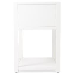 Allura Modern Classic White Wood Side End Table|