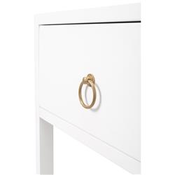 Allura Modern Classic White Wood Side End Table|