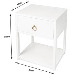 Allura Modern Classic White Wood Side End Table|