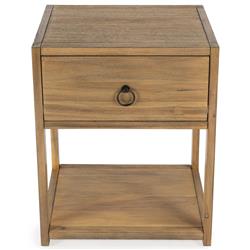Allura Modern Classic Natural Brown Wood Side End Table|