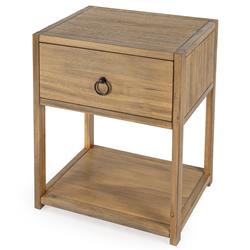 Allura Modern Classic Natural Brown Wood Side End Table|