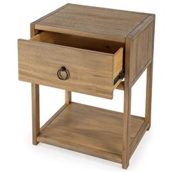 Allura Modern Classic Natural Brown Wood Side End Table|