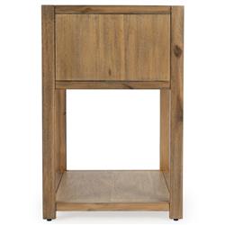 Allura Modern Classic Natural Brown Wood Side End Table|