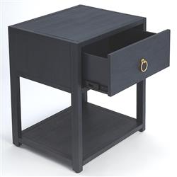 Allura Modern Classic Blue Wood Side End Table|
