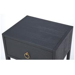 Allura Modern Classic Blue Wood Side End Table|