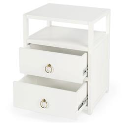 Allura Modern Classic White Wood Nightstand|