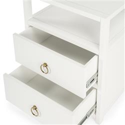 Allura Modern Classic White Wood Nightstand|