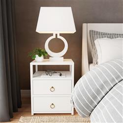 Allura Modern Classic White Wood Nightstand|