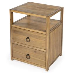 Allura Modern Classic Natural Brown Wood Nightstand|