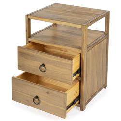 Allura Modern Classic Natural Brown Wood Nightstand|