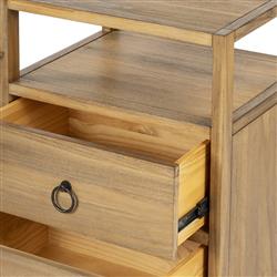 Allura Modern Classic Natural Brown Wood Nightstand|