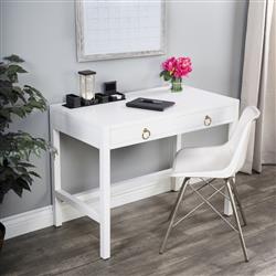 Allura Modern Classic White Wood Desk|