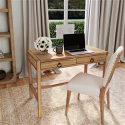 Allura Modern Classic Natural Brown Wood Desk|