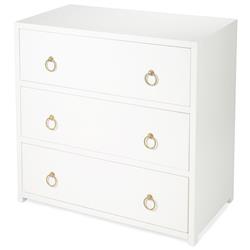 Allura Modern Classic White Wood Chest Dresser|
