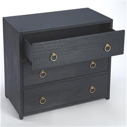 Allura Modern Classic Blue Wood Chest Dresser|
