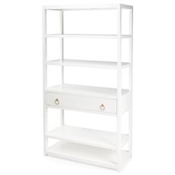 Allura Modern Classic White Wood Bookcase|