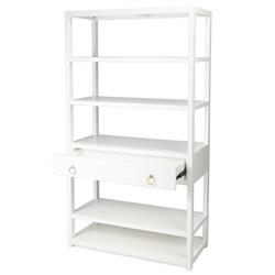 Allura Modern Classic White Wood Bookcase|