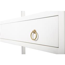 Allura Modern Classic White Wood Bookcase|