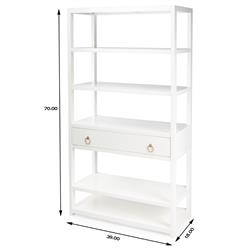 Allura Modern Classic White Wood Bookcase|