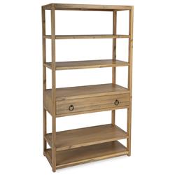 Allura Modern Classic Natural Brown Wood Bookcase|