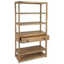 Allura Modern Classic Natural Brown Wood Bookcase|