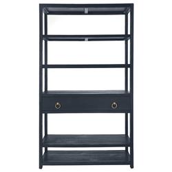 Allura Modern Classic Blue Wood Bookcase|