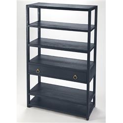 Allura Modern Classic Blue Wood Bookcase|