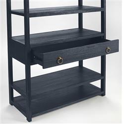 Allura Modern Classic Blue Wood Bookcase|