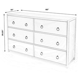 Allura Modern Classic Blue Wood Double Dresser|