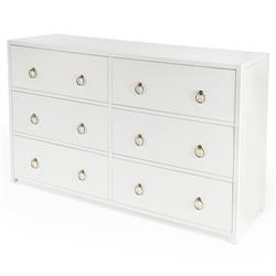 Allura Modern Classic White Wood Double Dresser|