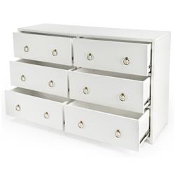 Allura Modern Classic White Wood Double Dresser|