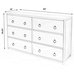Allura Modern Classic White Wood Double Dresser|