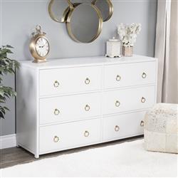 Allura Modern Classic White Wood Double Dresser|