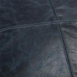 Selene Modern Classic Dark Blue Leather Throw Pillow - 22x22|