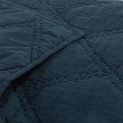 Casen Modern Classic Midnight Blue Linen Quilt - Queen|