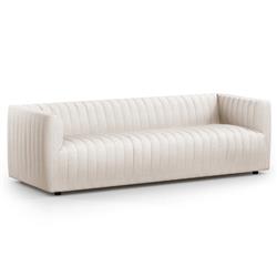 Leo Mid Century Modern White Performance Tufted Sofa - Small - 88"W|