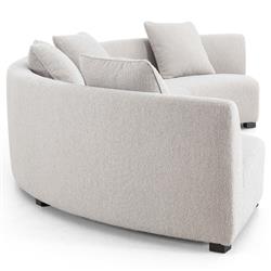Zoe Modern Light Grey Performance Boucle Black Wood 2 Piece Curved Sectional - 176"Wx67"D|