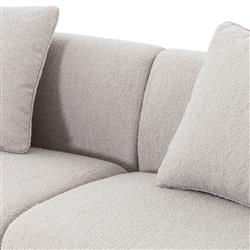 Zoe Modern Light Grey Performance Boucle Black Wood 2 Piece Curved Sectional - 176"Wx67"D|